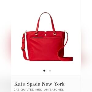 Kate Spade Red Nylon Medium Satchel Purse
